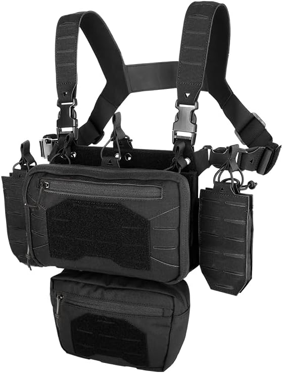 Tactical Chest Mini Rig 1000D Quick Release Multifunctional Tactical Vest Outdoor with Multi-Pockets