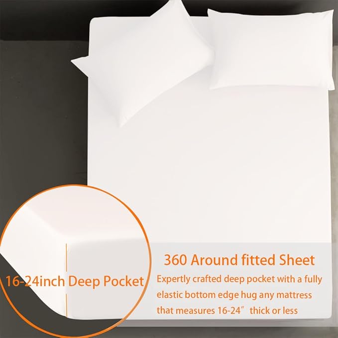 AEHISDHIE Air Mattress Sheets - 2 Pieces Set - Suitable for Inflatable mattresses 18 inches deep - can be inflated Without disassembly, Convenient, Sturdy, Easy to use air Bed Sheet (White, Twin)
