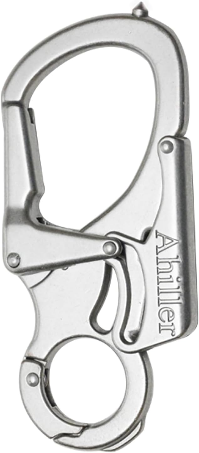 Ahiller Carabiner Keychain Clip, Double Lock Designed - Tungsten Steel Tip, Multifounction Tools for Camping, Hiking, Fishing, Outdoor Survival