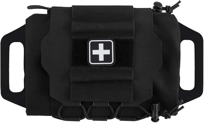 Tactical Military Pouch MOLLE Rapid First-aid Belt Pouch Survival Two-Piece System Med Roll Carrier Hypalon Handle Bag
