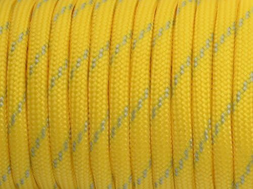 7 Strand Core 550lb Paracord Parachute Cord Lanyard Mil Spec Type III-100ft (Yellow+Gray(94#))