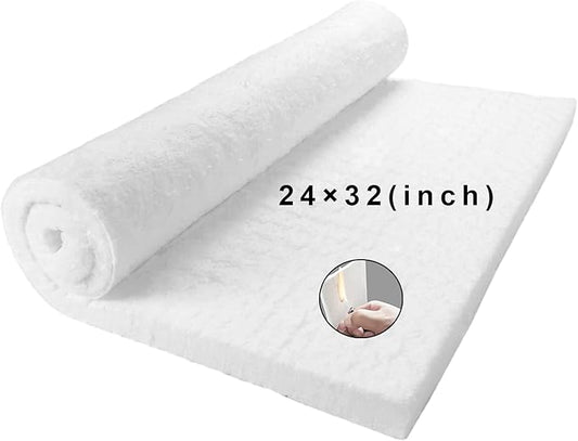 32" x24" x1" (Thick) Ceramic Fiber Blanket Fireproof Insulation Baffle Rated to 2400F, High-Temperature Resistance for Oven Stoves, Kilns, Forges