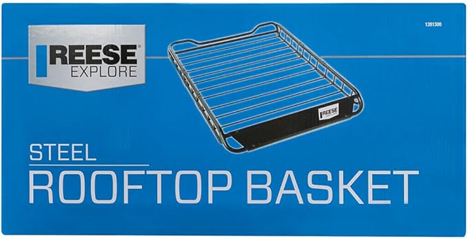 Reese Explore 1391300 Rooftop Cargo Basket, 44 x 35 Inches, 125 lbs. Capacity, Fits Most Vehicles with Cross Bars