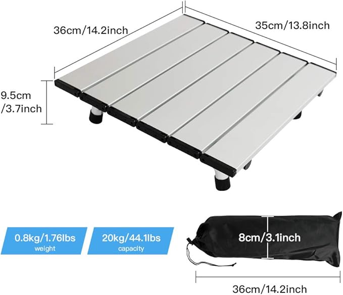 Small Camping Tables That Fold Up Lightweight Aluminium, Beach Tables for Sand Foldable, Camp Tables Portable Foldable, Portable Picnic Table for Outdoor, Camping, Picnic, Hiking, Backpacking