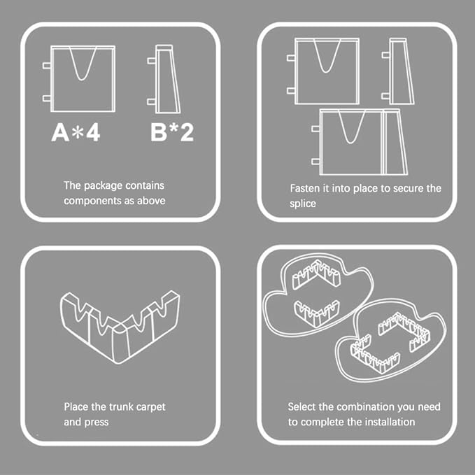 Stacool 4PCS Car Storage Organizer Trunk Blocks for Boot Felt Carpet,Free Association Car Cargo Organizer Block,Multipurpose Car Organizers and Storage