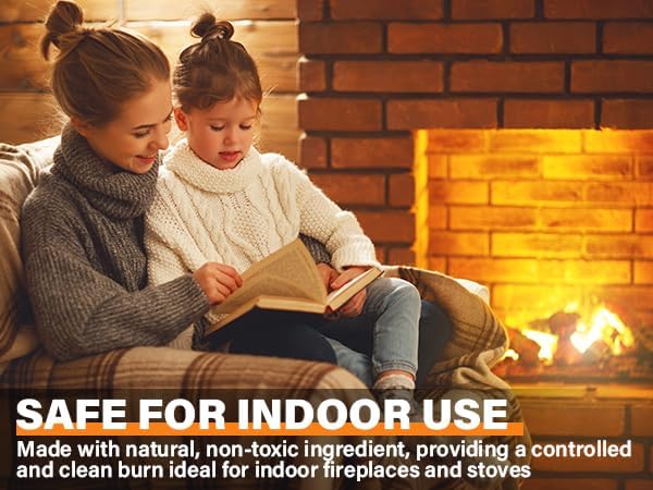 HGD Fire Starter(32pcs), Natural Charcoal Starters, Firestarters for Indoor Fireplace, BBQ, Campfire, Wood Stove, Chimney, Fire Pit, Grill, Smoker, Indoor Outdoor Use, Weather-Resistant