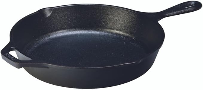 Lodge Seasoned Cast Iron Skillet - PFAS-Free, Non-Toxic Cookware - Use with an Oven, Stove, Grill, or Campfire - Naturally Non-Stick & Oven Safe - 12 Inches
