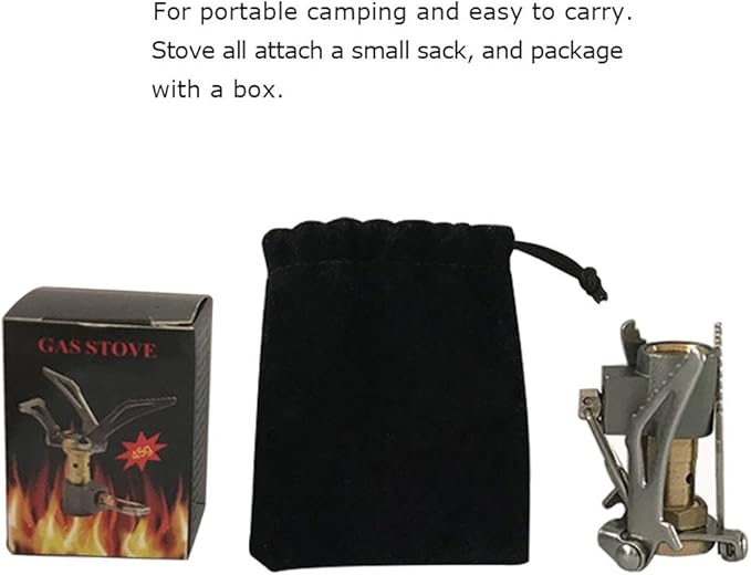 DESERT & FOX Ultralight Mini Camping Stove, 2600W Power Titanium Alloy Automatic Foldable Outdoor Cookware Tool for Picnic, Cookout, Camping, Hiking