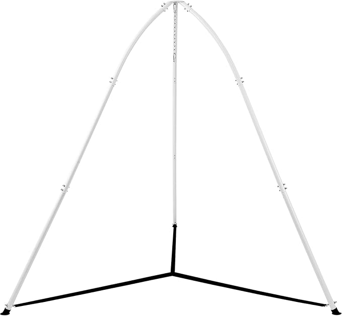 Hammock Chair Stand for Multi-Use, Heavy-Duty Sensory Swing Stand for Indoor & Outdoor, with Height Adjustable Triangular Design, 330 lbs Capacity, Easy Assembly, Stand Only - White