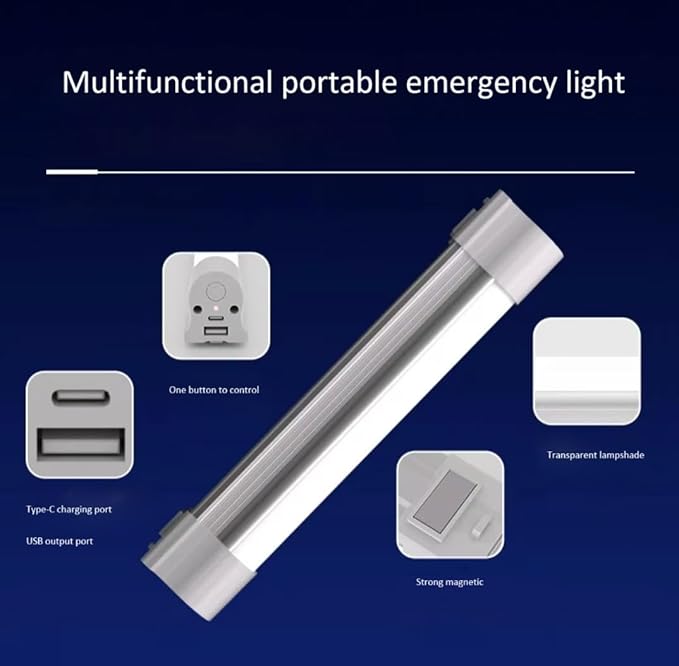 Rechargeable Work Light,5 Lighting Dimming Magnetic Light,Battery Powered Led Work Light for Car Repair, Camping, Emergency (LLQ20)