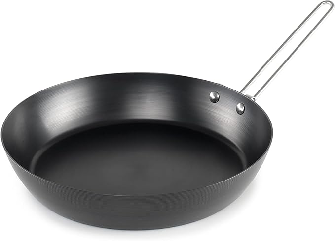 GSI Outdoors Frypan, Lightweight Carbon Steel, Collapsible Handle Camp & Outdoor Frying Pan