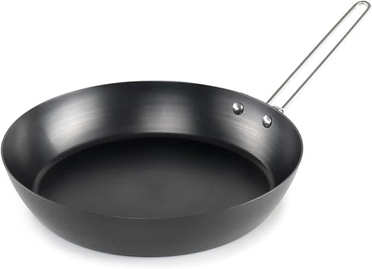 GSI Outdoors Frypan, Lightweight Carbon Steel, Collapsible Handle Camp & Outdoor Frying Pan