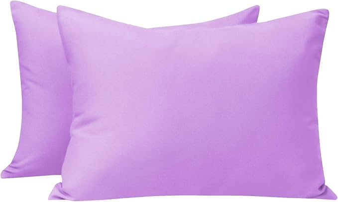 NTBAY Zippered Toddler Pillowcases Set of 2, 100% Brushed Microfiber 13x18 Pillowcases, Super Soft and Cozy Travel Kids Nursery Pillow Cases, 13x18 Inches, Light Purple