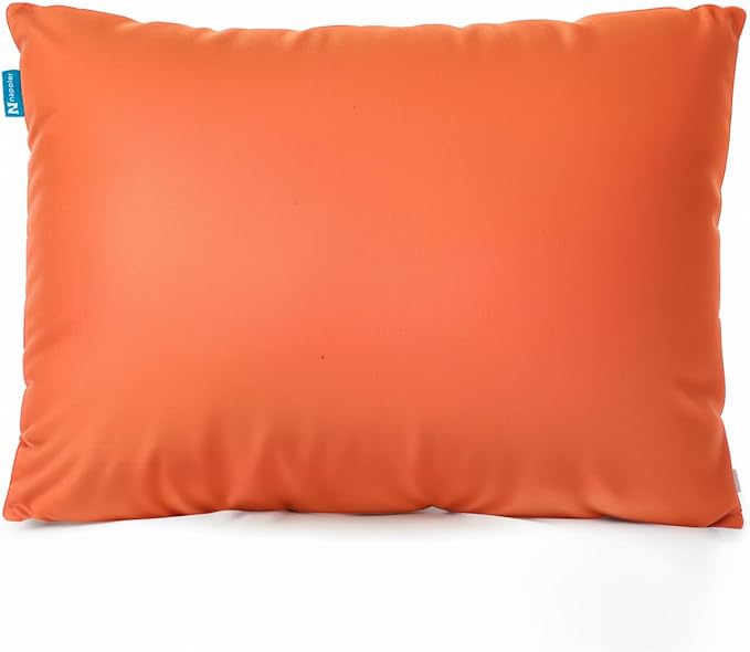 Nappler Rust Small Shredded Memory Foam Pillow for Travel and Camping - Compressible Medium Firm Bed Pillow, Breathable Cover, Machine Washable, Backpacking, Airplane and Car