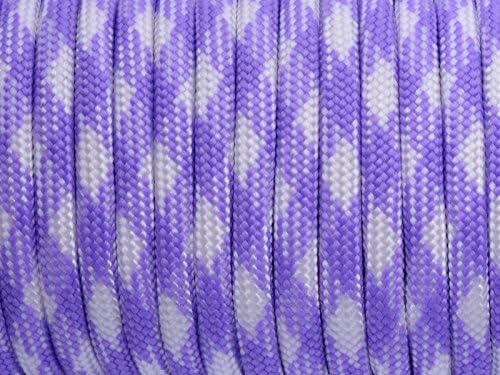 7 Strand Core 550lb Paracord Parachute Cord Lanyard Mil Spec Type III-100ft (Light Purple+White(95#))