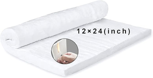 24" x12"x1" (Thick) Ceramic Fiber Blanket Fireproof Insulation Baffle Rated to 2400F, High-Temperature Resistance for Oven Stoves, Kilns, Forges