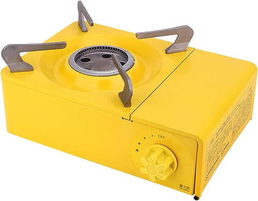 Portable Camping Stove, 2100W Picnic Mini Stove, Outdoor Camping Gas Stove, Fishing Stove with Carry Case, for RV, Camping and Hiking, Emergency Cooking Stove,Yellow
