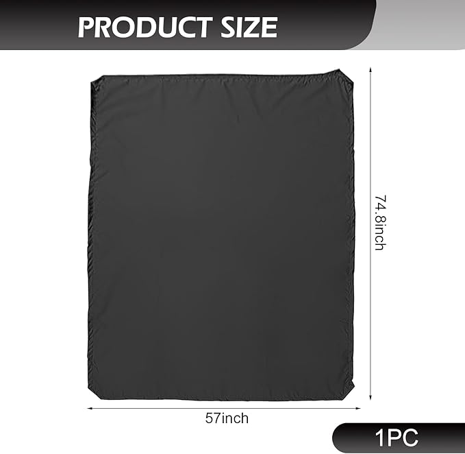 Car Roof Rack Cover, 190cmx145cm Universal Waterproof Sun Protective Silver Coated Fabric with Drawstring, Vehicle Luggage Rack Protector for Cargo (Black)