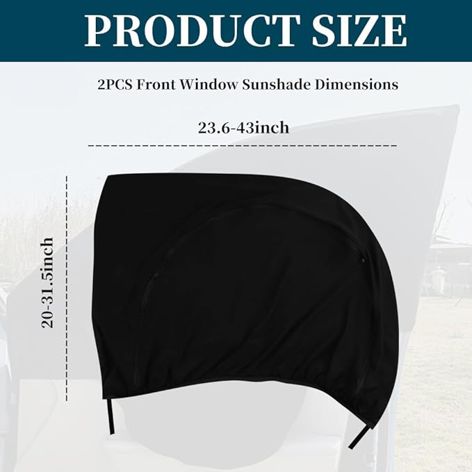 2PCS Double Mesh Car Window Shades for Baby,Upgrade Stretchable Car Window Covers for Privacy with Zipper,Breathable Front/Rear Cars Curtains for Camping/Traveling/Resting (Front Window/2PCS)