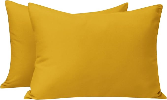 NTBAY Zippered Toddler Pillowcases Set of 2, 100% Brushed Microfiber 13x18 Pillowcases, Super Soft and Cozy Travel Kids Nursery Pillow Cases, 13x18 Inches, Ginger Yellow