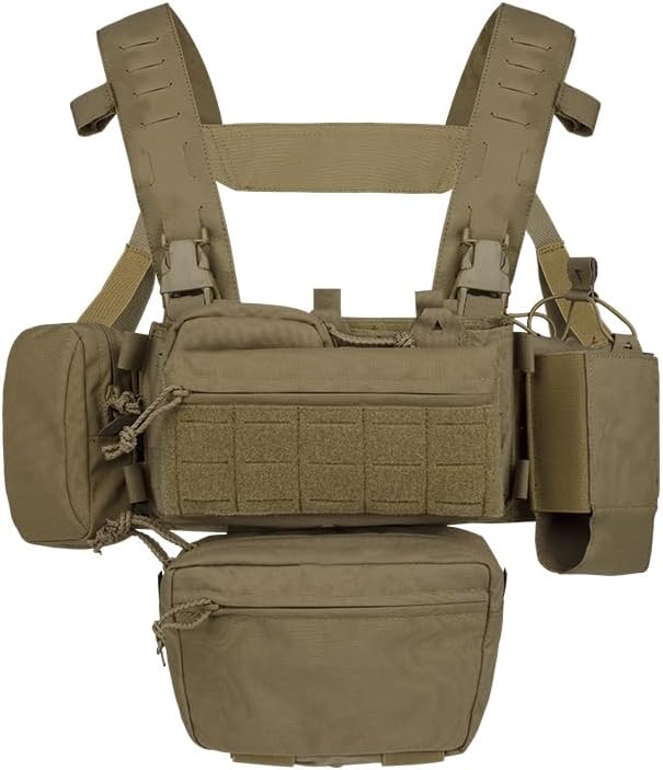 Tactical Chest Mini Rig 1000D Quick Release Multifunctional Tactical Vest Outdoor with Multi-Pockets
