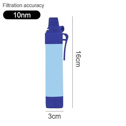 Upgrade Set of 5,Personal Water Filter Straw for Hiking, Camping, Travel,Water Straws to purify Water,Emergency Water Straw (Sky Blue)