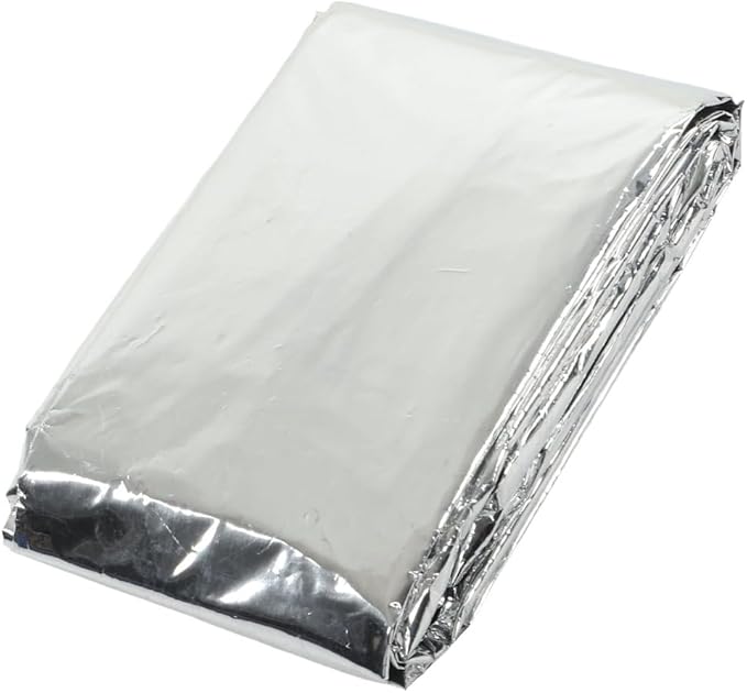 Emergency Blanket - Water Proof Aluminum Film Thermal Insulation for Outdoor Survival, Camping & Hiking - Compact & Lightweight (127x100cm)‌