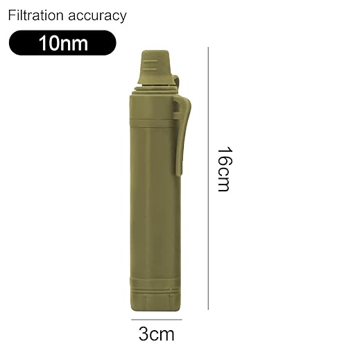 Upgrade Set of 5,Personal Water Filter Straw for Hiking, Camping, Travel,Water Straws to purify Water,Emergency Water Straw (Army Green)