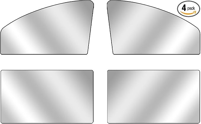 4 PCS Car Side Window Sun Shades, Foldable Sun Shade for Car Window Baby, Strong-Light Blocking & UV Protection Privacy Covers, Summer Essentials Accessory for Camping, Sleeping (Silver)