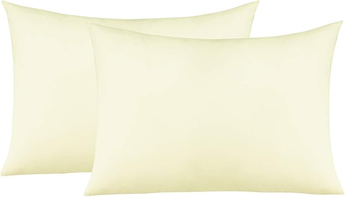 NTBAY Zippered Toddler Pillowcases Set of 2, 100% Brushed Microfiber 13x18 Pillowcases, Super Soft and Cozy Travel Kids Nursery Pillow Cases, 13x18 Inches, Ivory