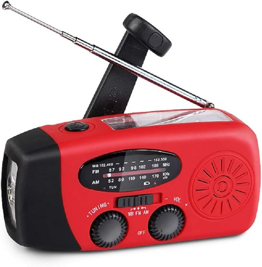 Portable Solar Emergency Weather Radio Hand Crank AM/FM NOAA Survival Radio with LED Flashlight 2000mAh Cellphone Charger for Smart Phone for Home Outdoor Camping Traveling Earthquake