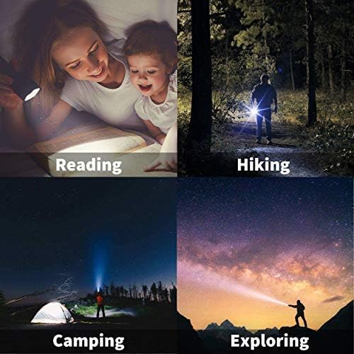 JARDLITE LED Emergency Handheld Flashlight with Adjustable Focus, Water Resistant, 5 Modes, Best Tactical Flashlight for Emergency, Camping and Fishing, 2 Pack