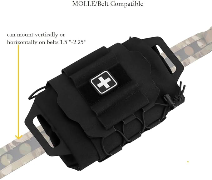 Tactical Military Pouch MOLLE Rapid First-aid Belt Pouch Survival Two-Piece System Med Roll Carrier Hypalon Handle Bag