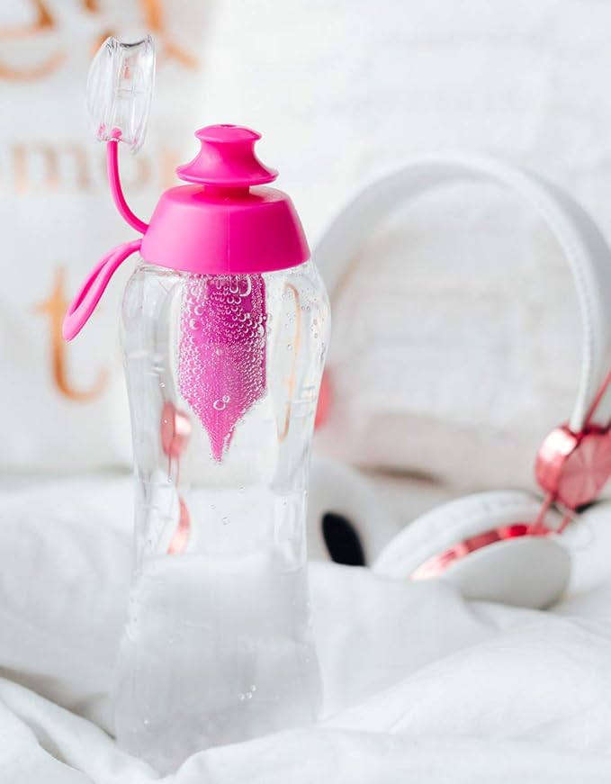 Dafi Sport Water Bottle with Filter Pink 0.3L – BPA-Free Reusable Bottle with Activated Carbon Filter – Removes Chlorine Taste & Odor – Perfect for Active Lifestyle Travel Gym Work – Made in Europe