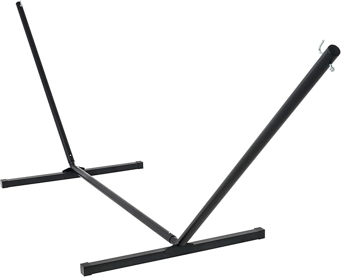 Lazy Daze Hammocks Portable 2 Person Heavy Duty Steel 12 FT Hammock Stand with Hooks and Chains for Outside, Patio, Backyard, 450 Pounds Capacity, Black