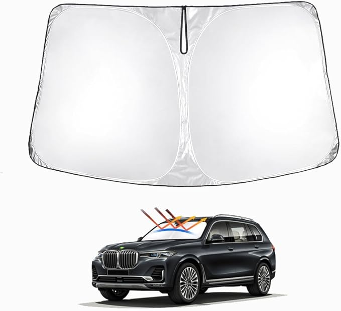 T TGBROS Custom Fit Windshield Sunshade for BMW X7 2019-2023 2024 Window Sun Shade Foldable Sun Shield Upgrade Reflective Polyester Cover