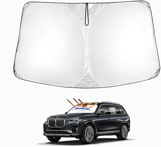 T TGBROS Custom Fit Windshield Sunshade for BMW X7 2019-2023 2024 Window Sun Shade Foldable Sun Shield Upgrade Reflective Polyester Cover