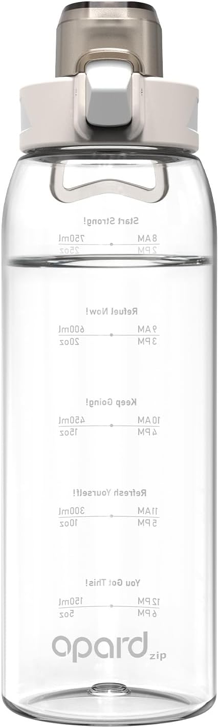 Opard Zip 30oz Plastic Water Bottle Dishwasher Safe, Leakproof Flip-Top Lid, BPA Free Tritan, Wide Mouth Reusable Sports Water Bottle for Gym Hiking Commuting Outdoor Travel and School