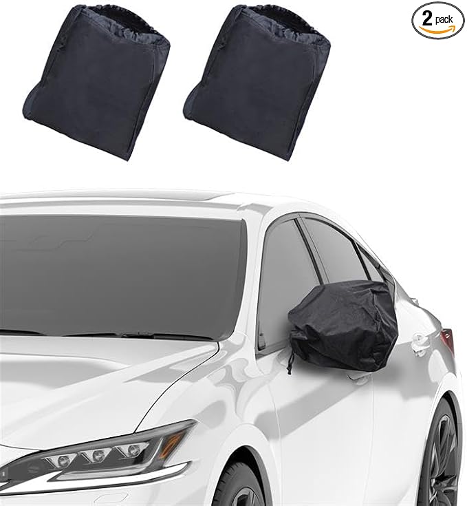 EcoNour Side Mirror Covers (2-Pack) | 210D Oxford Fabric | Side Mirror Winter Protection Cover for Snow and Ice | Universal Fit for Cars, SUVs, Trucks