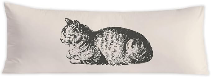 Retro Cat 20x54 Body Pillow Cover, Cat Decor for Home, Gifts for Cats Lovers Women Decorative Long Body Pillow Cases for Bed Couch