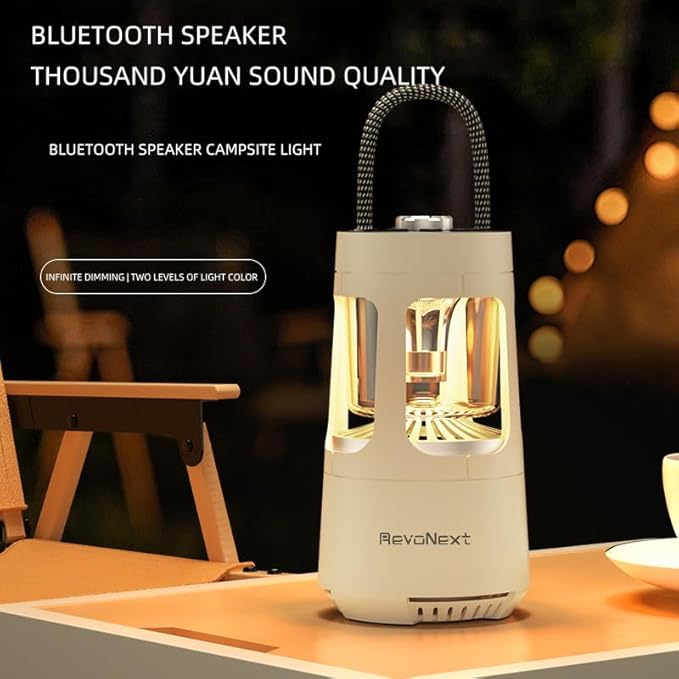 LED Camping Lantern Rechargeable,Outdoor Bluetooth Speakers, 4000mAh ,IPX4 Waterproof ,Dimmable Tent Lights for Power Outages, Decorations for Party Garden Patio/Pool(White)