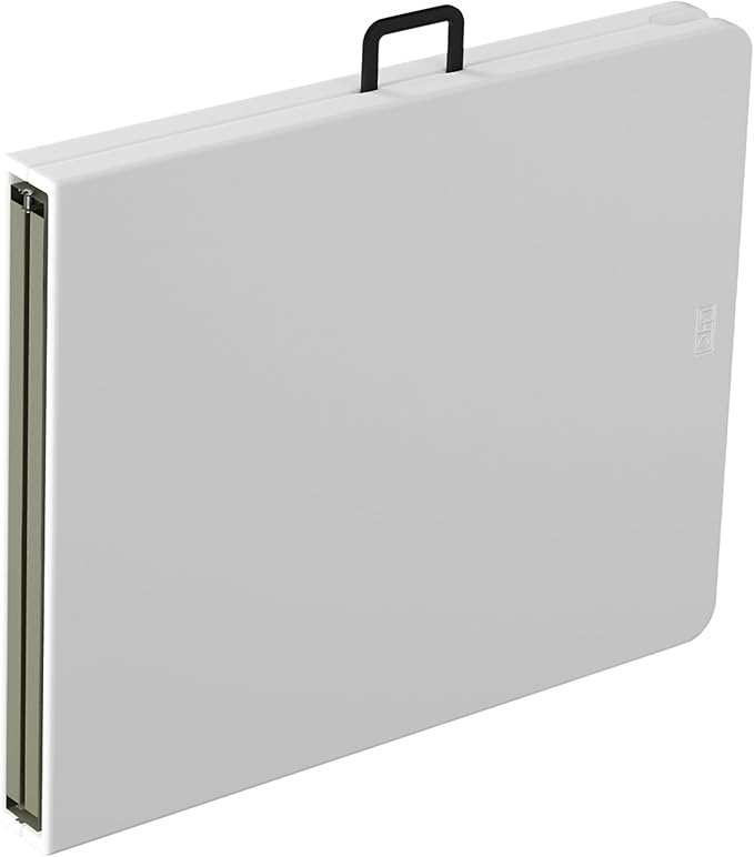 Lavish Home Portable Folding Tables - Lightweight Portable Folding Desk - 6-Foot-Long Plastic Table for Camping, Playing Cards, Parties, and Dining (Single/White)