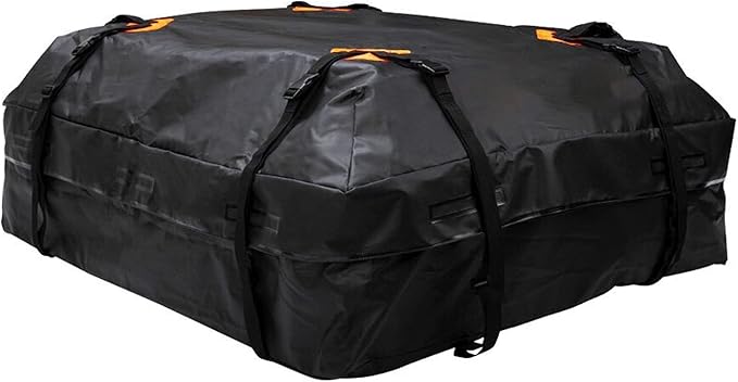 600D Waterproof Cargo Carrier Universal Luggage Bag Storage Cube Bag for Travel Camping, Black