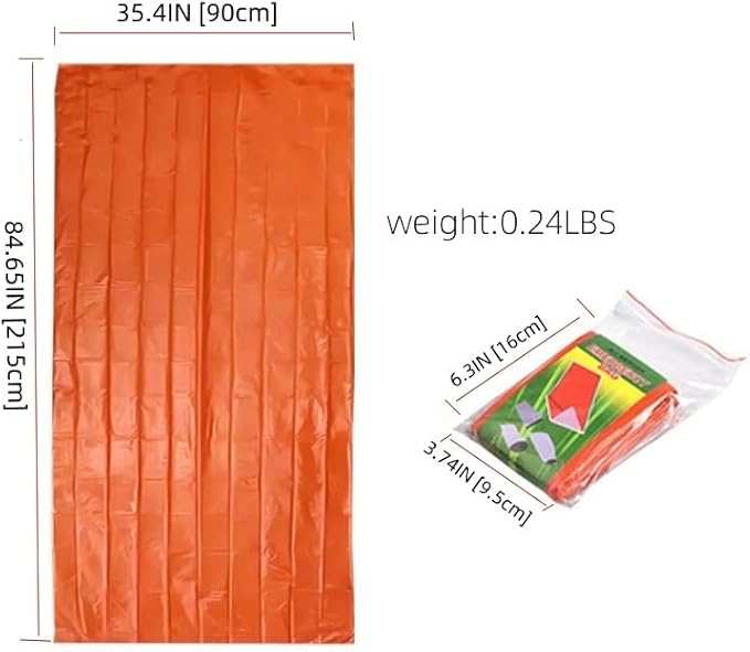 2 Pack Emergency Sleeping Bag Survival Bag, Emergency Waterproof Lightweight Survival Gear, Portable Survival Thermal Bivy Sack for Outdoor Camping Hiking Adventure.