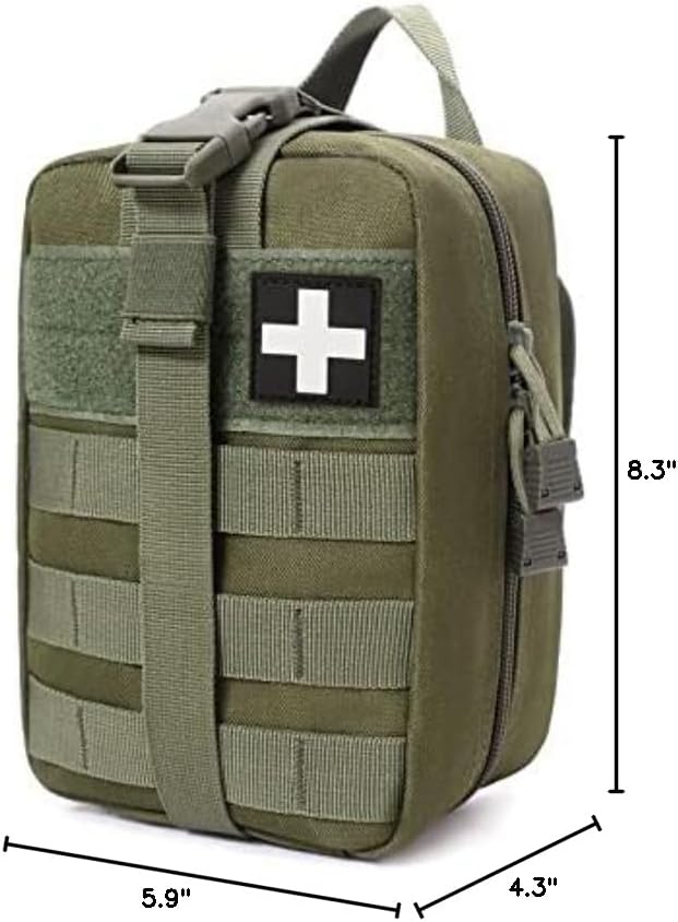 Molle Pouch, Sturdy 600D Nylon Tactical Medical Pouch,Rip-Away EMT First Aid Pouch (Bag Only)