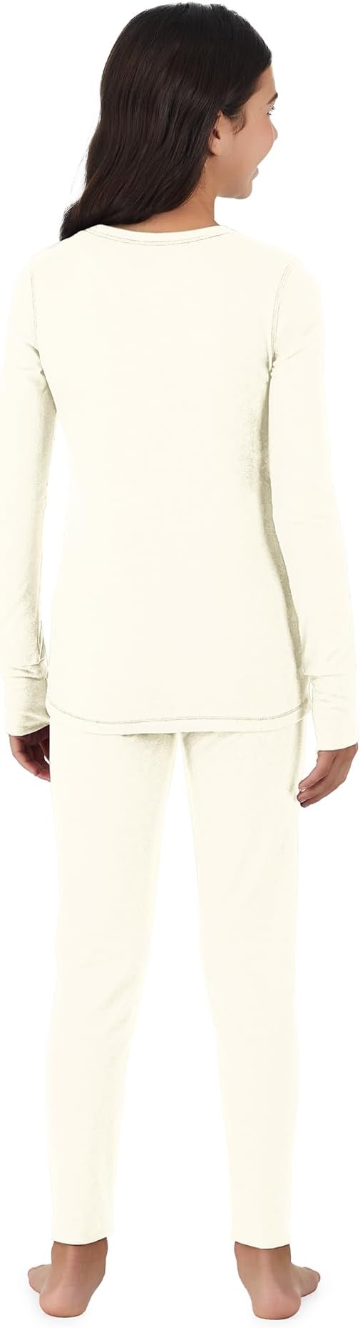 Cuddl Duds Girls Heavyweight Cold Weather Fleece Lined Thermal Set – Long Sleeve Shirt & Leggings – Long Johns for Kids