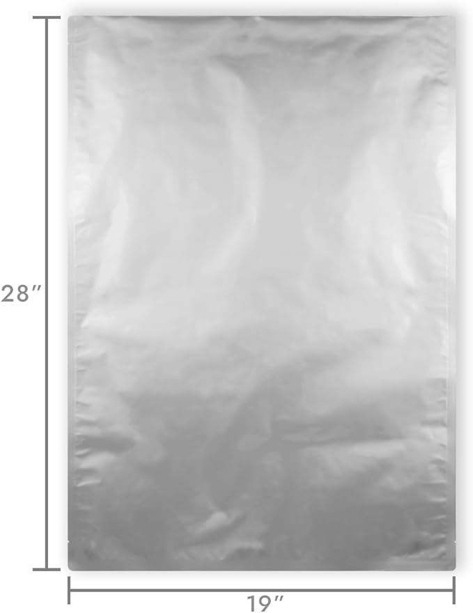PackFreshUSA: 5-Gallon (20" x 30") AirTight Mylar Bags - 2000cc High-Capacity Oxygen Absorbers Long-Term Food Storage – Heavy Duty 5.5 Mil Thick (Per Side) - Heat Sealable - Food Grade - Pack of 5