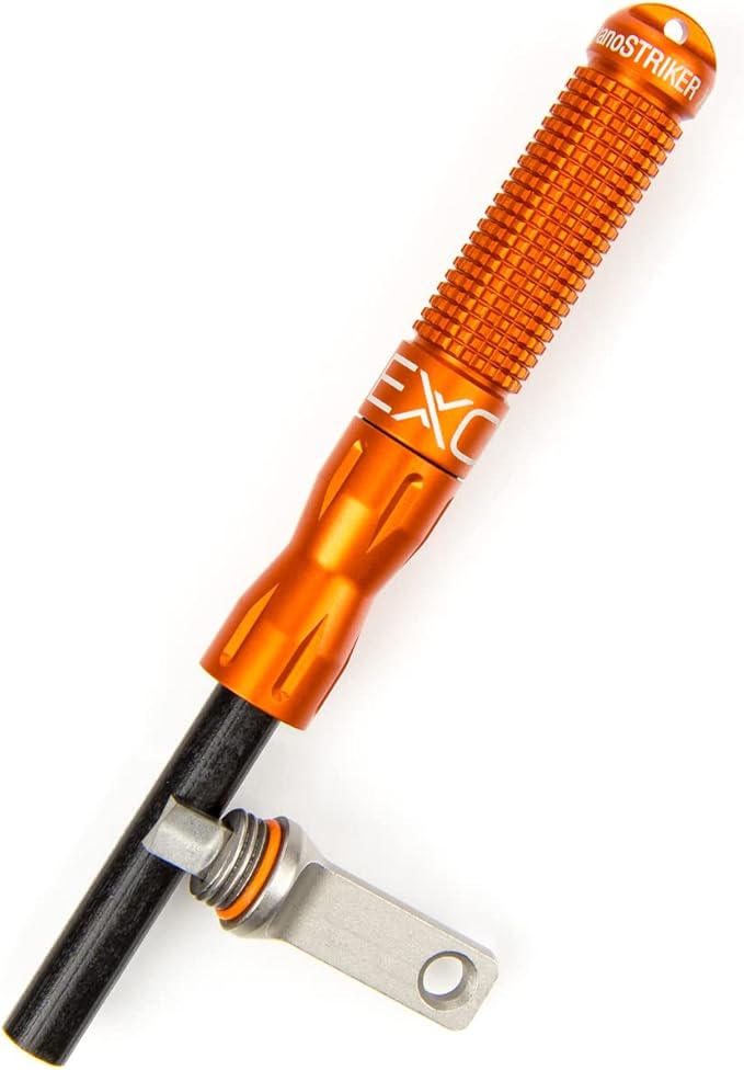 Exotac nanoSTRIKER XL Self Contained Ferrocerium Fire-Starter with Stainless Steel and Tungsten Carbide Striker, Waterproof 1/4 in. Ferro Rod Produces Up To 3,000 Fire-Starting Strikes