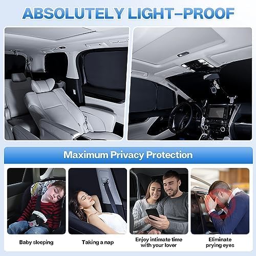 T TGBROS Windshield Sun Shade for Subaru Crosstrek 2024 2025 2026 Car Window Shades Thicken UV Block and Blackout Privacy Foldable Sunshades 8PCS Accessories Keep Cool Sun Visor Covers