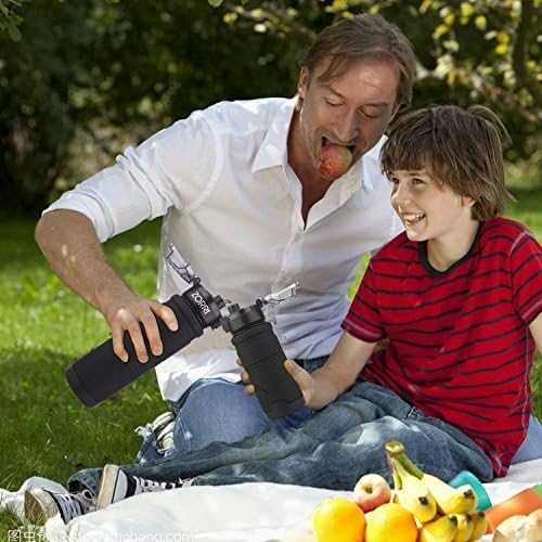 ZORRI Sports Water Bottle, 400/500/700ml/1L, BPA Free Leak Proof Tritan Lightweight Bottles for Outdoors,Camping,Cycling,Fitness,Gym,Yoga- Kids/Adults Drink Bottles with Filter, Lockable Pop Open Lid